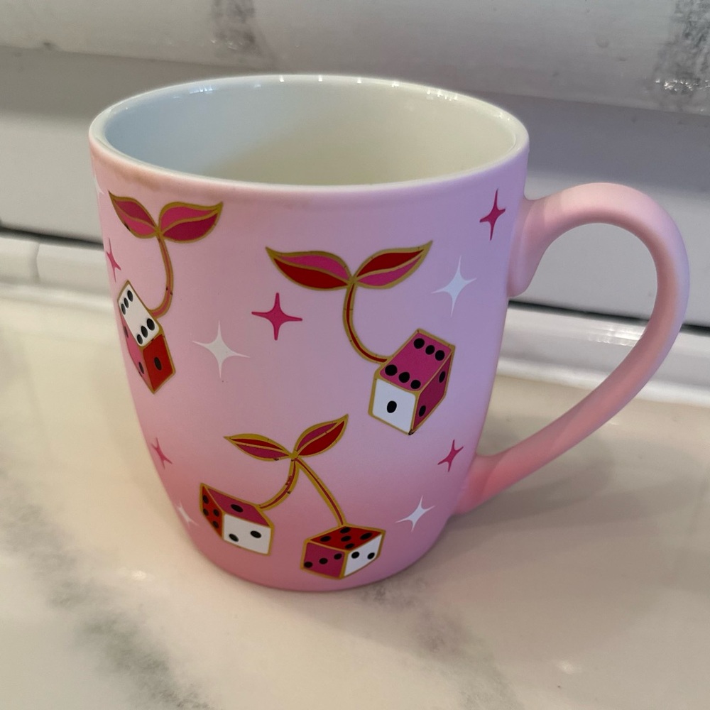 Sheffield Home Pink Cherry Dice Coffee Mug. - Picture 1 of 2